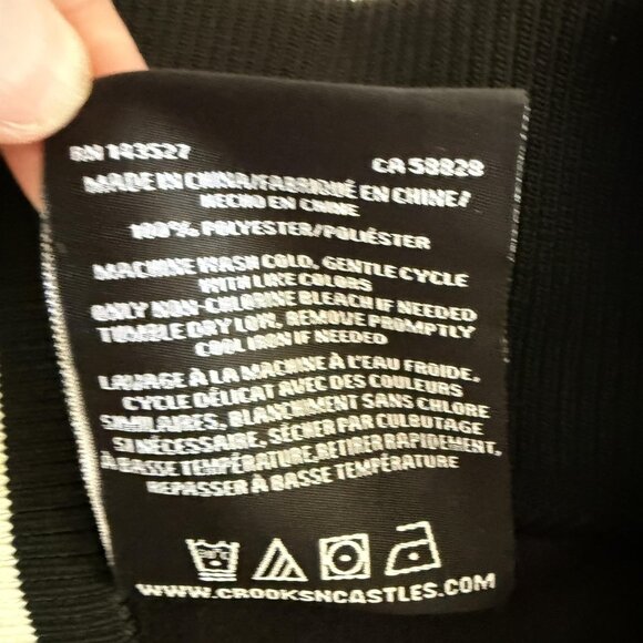 Crooks & Castles Jacket Black White Varsity Bomber Streetwear Logo - Picture 4 of 7